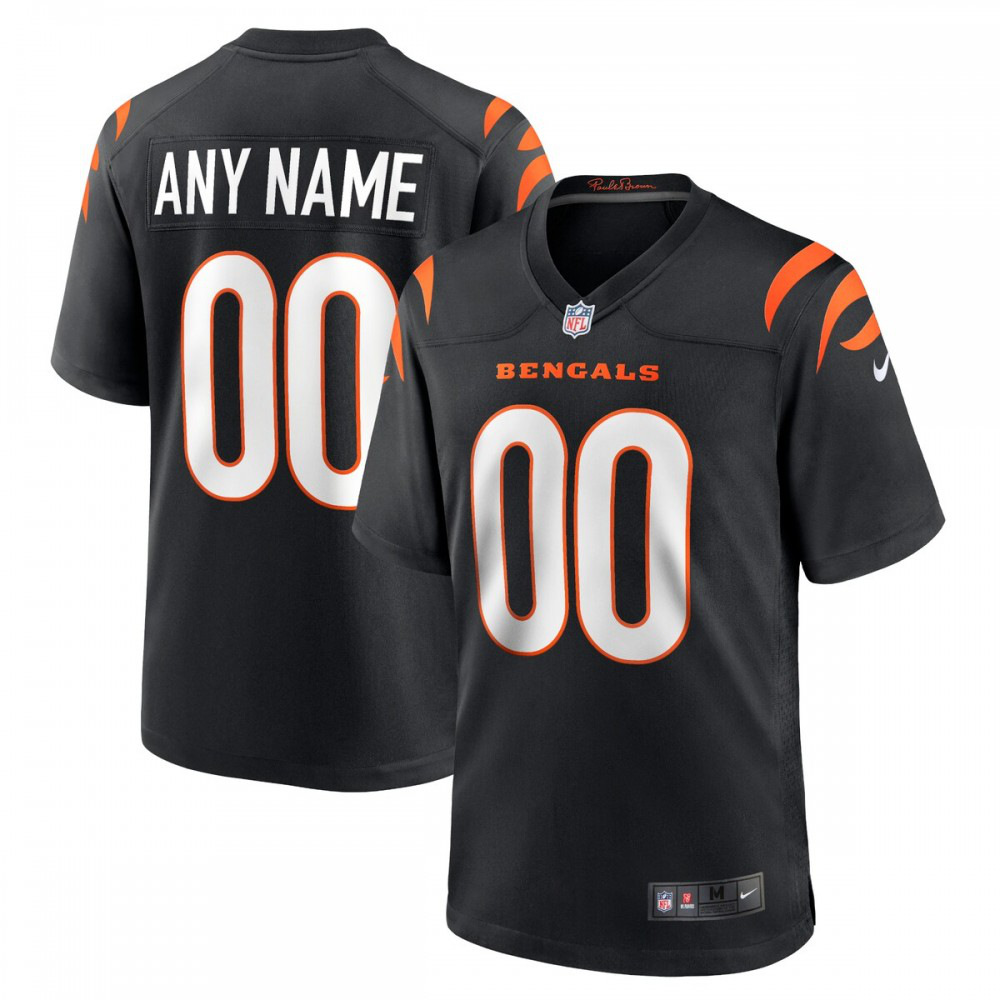 Cincinnati Bengals Nike Youth Logo Game Custom Jersey - Black-GridironStore